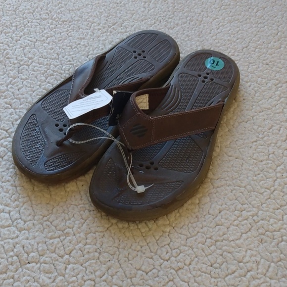 NWT Men’s West Marine Brown Leather Flip Flops/Sandals  10 M main image 4